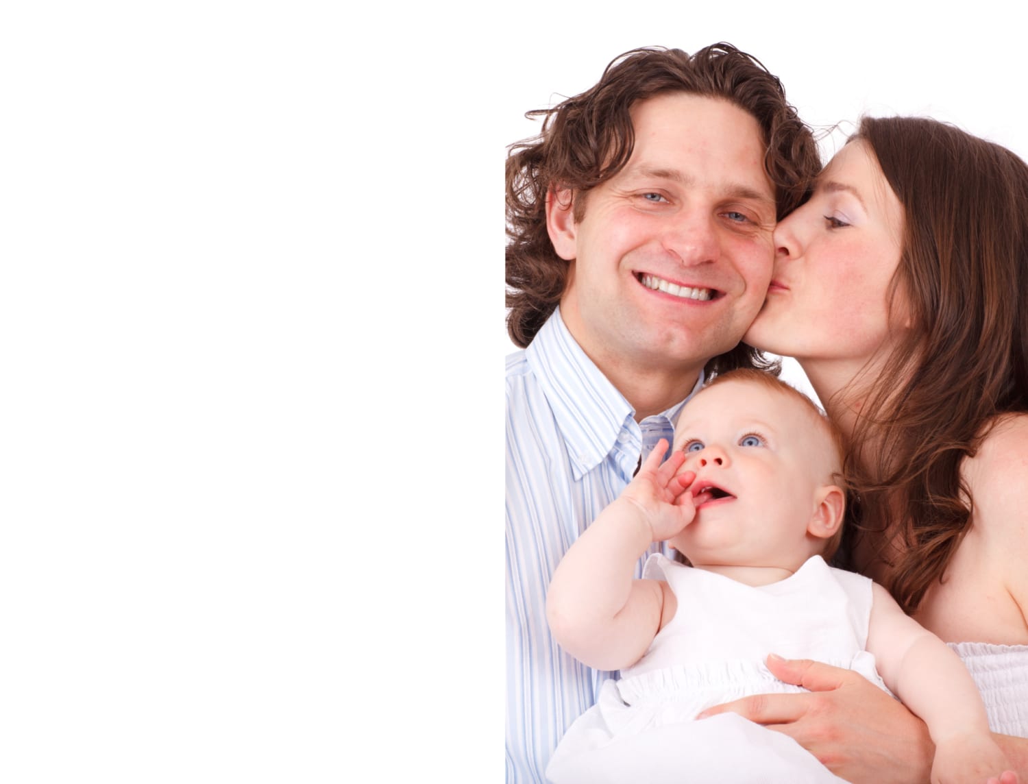 Canva - Brown Haired Woman Kissing Man in Blue White Dress ...